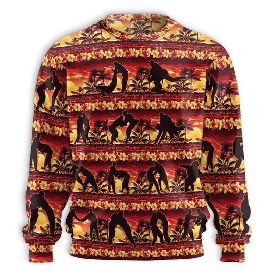 Martial Arts Sunset Sweatshirt – Colorful Graphic 3D All Over Print Design