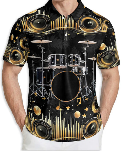 Drummer Music Lover Speaker Sound System Polo Shirt | Azhawaiian