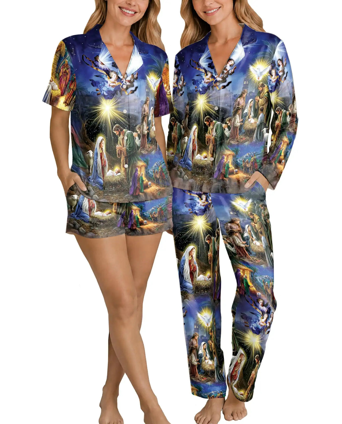 Christmas Nativity Pajama Set for Women – Holy Family Print
