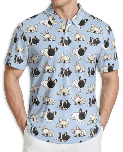 French Bulldog Pattern Polo Shirt | Azhawaiian
