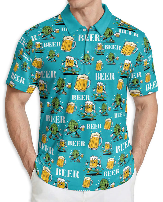 Beer Skate Polo Shirt, Funny Craft Beer Style | Azhawaiian