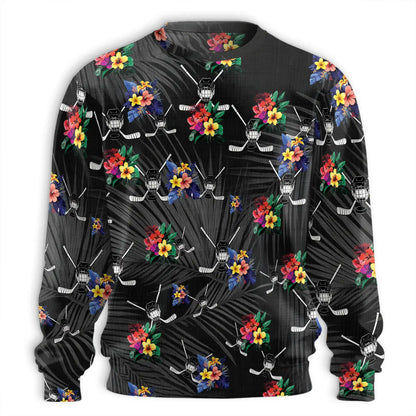 Simple Hockey Tropical Black Sweatshirt – Tropical 3D All Over Print Design