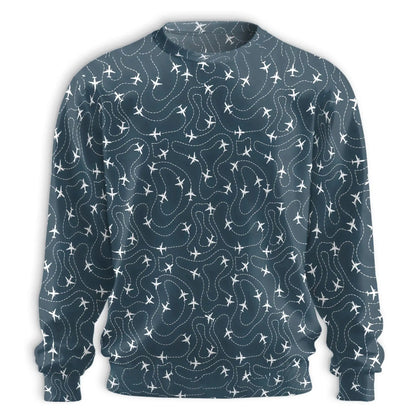 Airplane Trail Pattern Sweatshirt – Colorful Graphic 3D All Over Print Design