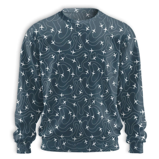 Airplane Trail Pattern Sweatshirt – Colorful Graphic 3D All Over Print Design