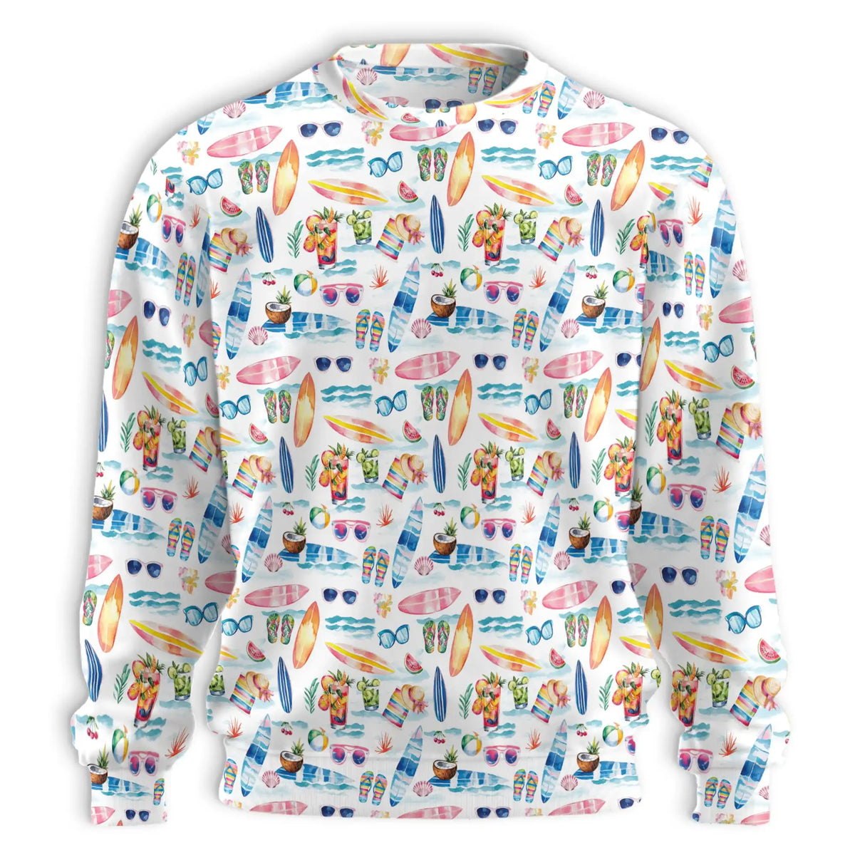 Surf Beach Sweatshirt – Tropical 3D All Over Print Design