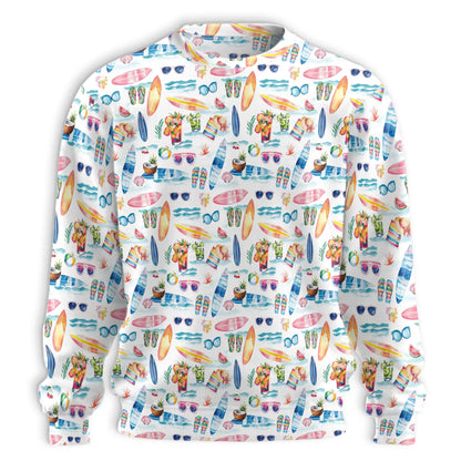 Surf Beach Sweatshirt – Tropical 3D All Over Print Design