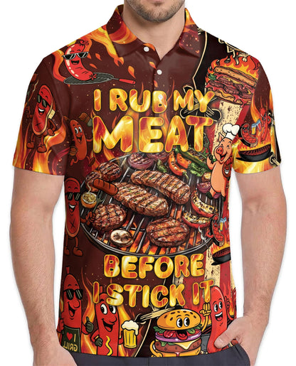 Funny BBQ Grilling Polo Shirt for Men, Grill Master Style | Azhawaiian