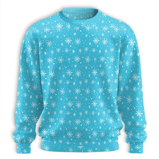 Snowflake Print Sweatshirt – Colorful Graphic 3D All Over Print Design