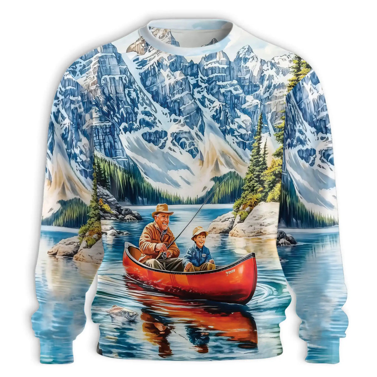 Rowing Boat Fishing Sweatshirt – Colorful Graphic 3D All Over Print Design