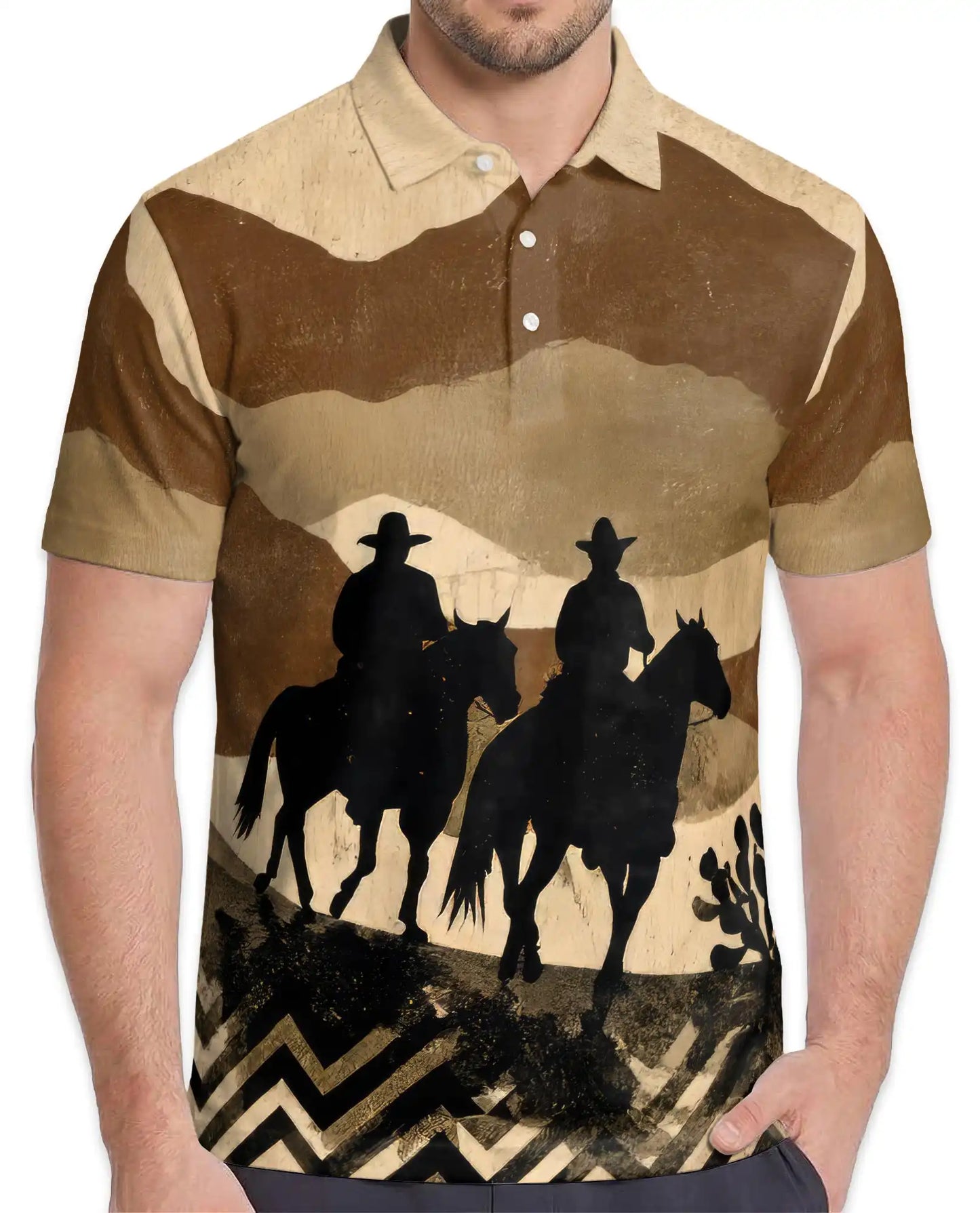 Western Cowboy Polo Shirt - Rustic Ranch Rider Style | Azhawaiian