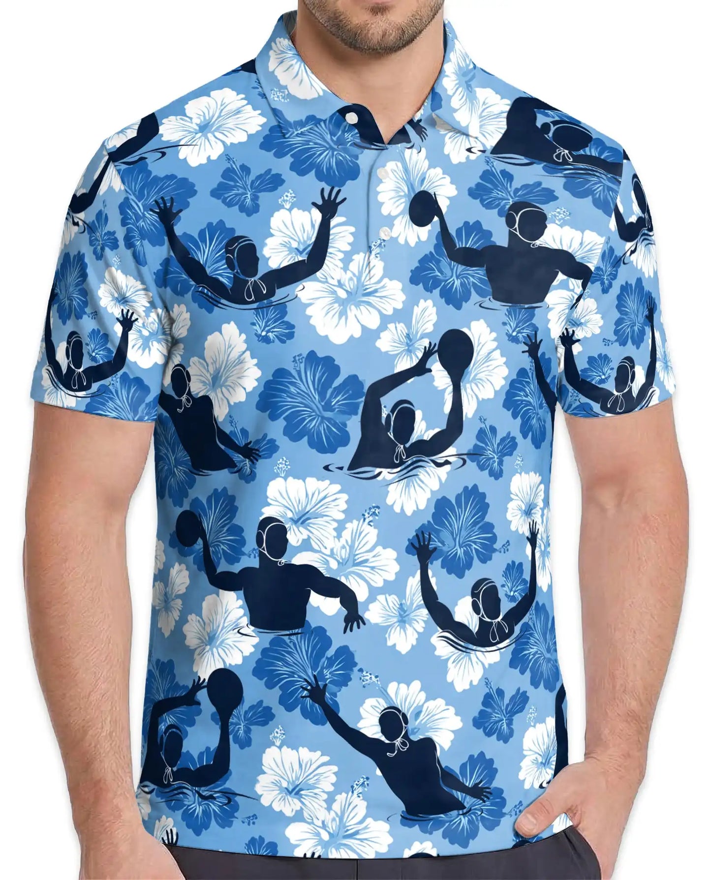 Tropical Water Polo Polo Shirt - Hawaiian Sports Summer Style | Azhawaiian