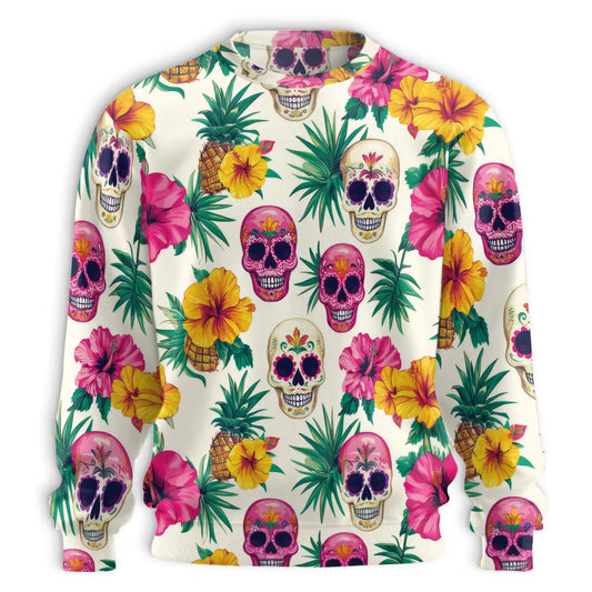 Sugar Skull Sweatshirt – Colorful Graphic 3D All Over Print Design