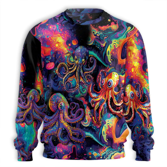 Octopus Hippie Sweatshirt – Colorful Graphic 3D All Over Print Design