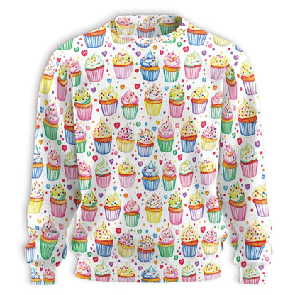 Cupcake Pattern Sweatshirt – Colorful Graphic 3D All Over Print Design