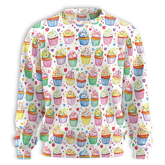 Cupcake Pattern Sweatshirt – Colorful Graphic 3D All Over Print Design