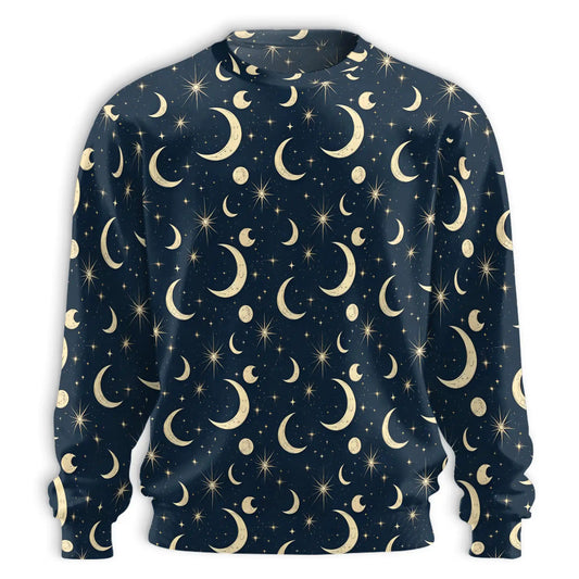 Cool Gold Half Moon Abstract Pattern Sweatshirt – Colorful Graphic 3D All Over Print Design