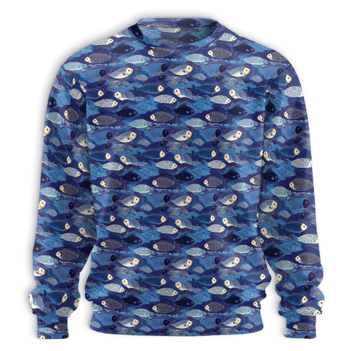 Japanese Fish Pattern Sweatshirt – Colorful Graphic 3D All Over Print Design