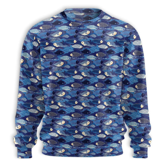 Japanese Fish Pattern Sweatshirt – Colorful Graphic 3D All Over Print Design