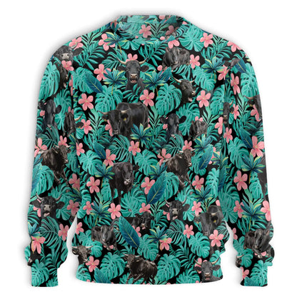 Tropical Black Cow Lover Sweatshirt – Tropical 3D All Over Print Design