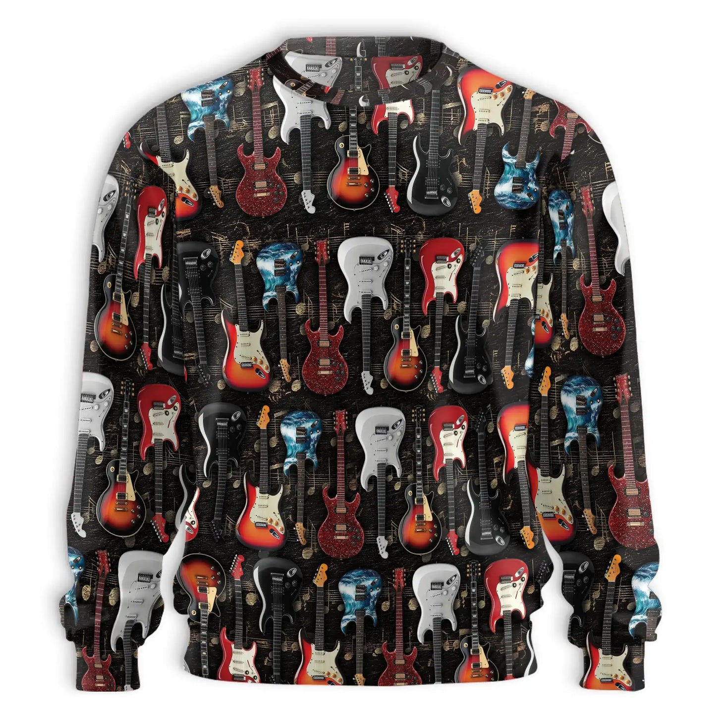 Electric Guitar Sweatshirt – Colorful Graphic 3D All Over Print Design