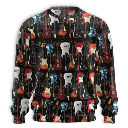 Electric Guitar Sweatshirt – Colorful Graphic 3D All Over Print Design