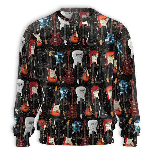Electric Guitar Sweatshirt – Colorful Graphic 3D All Over Print Design
