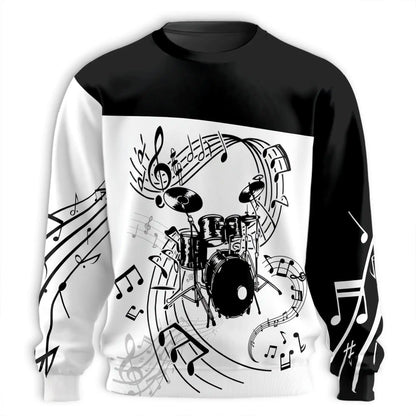 Drums Music Sweatshirt – Colorful Graphic 3D All Over Print Design