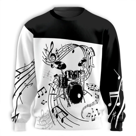 Drums Music Sweatshirt – Colorful Graphic 3D All Over Print Design
