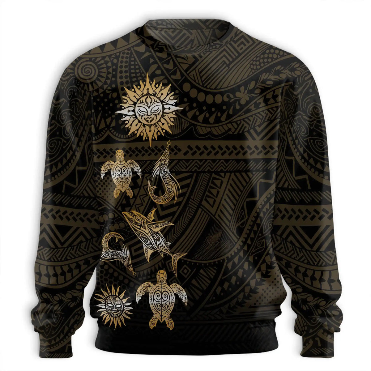 In The Ocean Polynesian Pattern Sweatshirt – Colorful Graphic 3D All Over Print Design