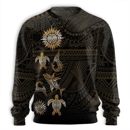In The Ocean Polynesian Pattern Sweatshirt – Colorful Graphic 3D All Over Print Design