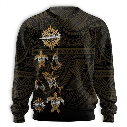 In The Ocean Polynesian Pattern Sweatshirt – Colorful Graphic 3D All Over Print Design