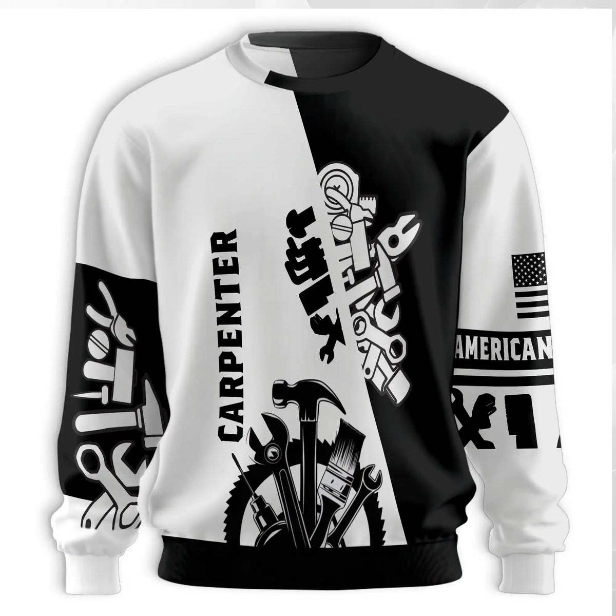 Carpenter Sweatshirt – Colorful Graphic 3D All Over Print Design