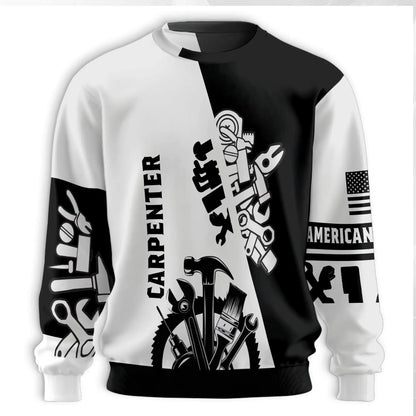 Carpenter Sweatshirt – Colorful Graphic 3D All Over Print Design