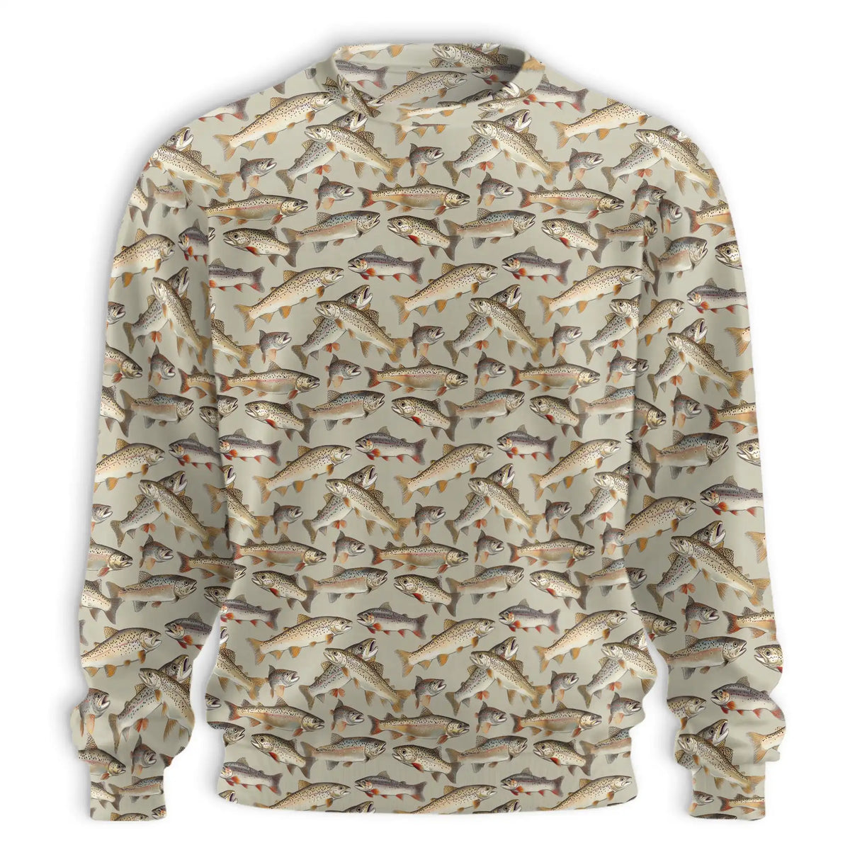 Vintage Trout Fish Pattern Sweatshirt – Vintage 3D All Over Print Design