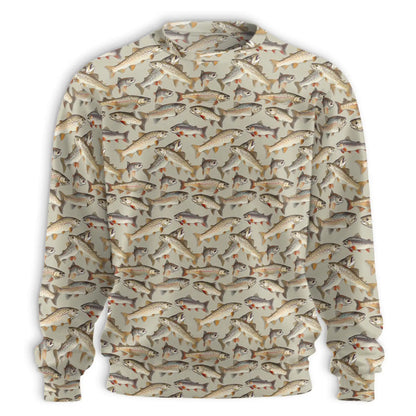 Vintage Trout Fish Pattern Sweatshirt – Vintage 3D All Over Print Design
