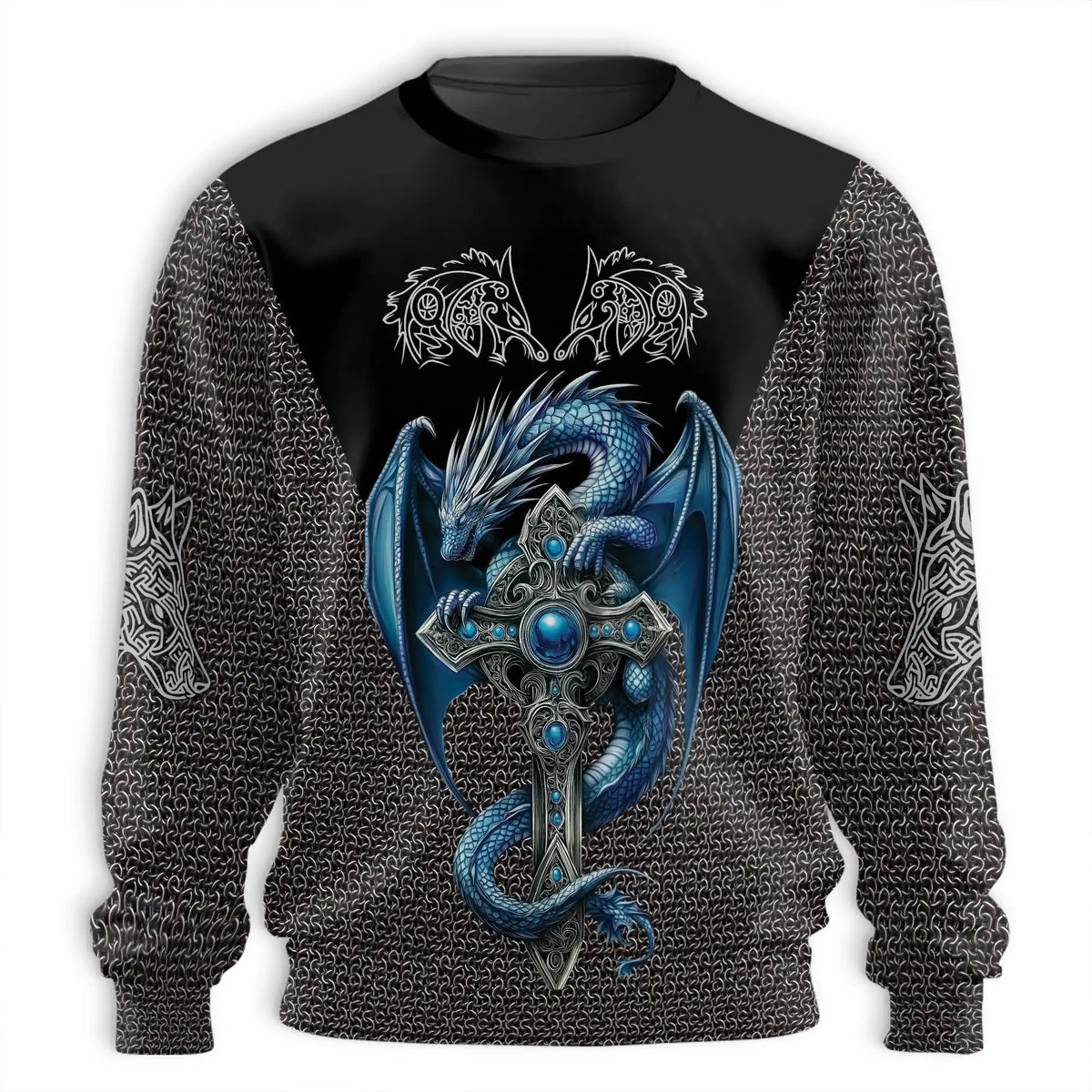 Ice Gothic Dragon Sweatshirt – Colorful Graphic 3D All Over Print Design