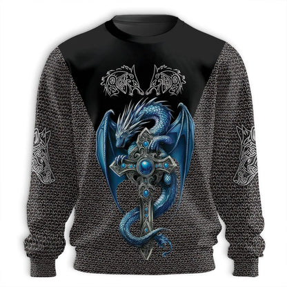 Ice Gothic Dragon Sweatshirt – Colorful Graphic 3D All Over Print Design