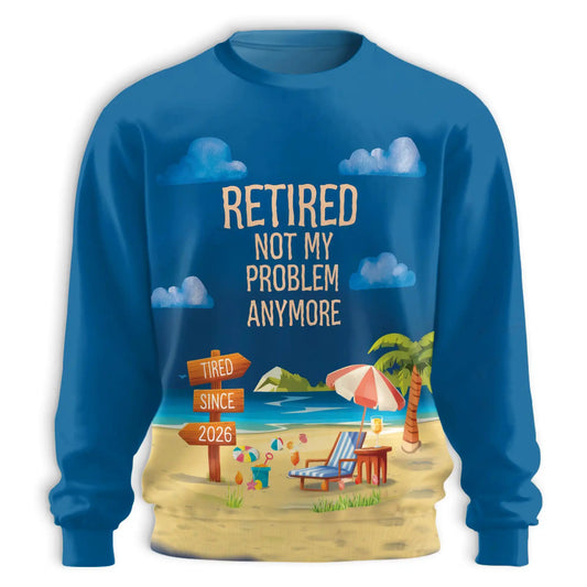 Beach Retirement Sweatshirt – Tropical 3D All Over Print Design