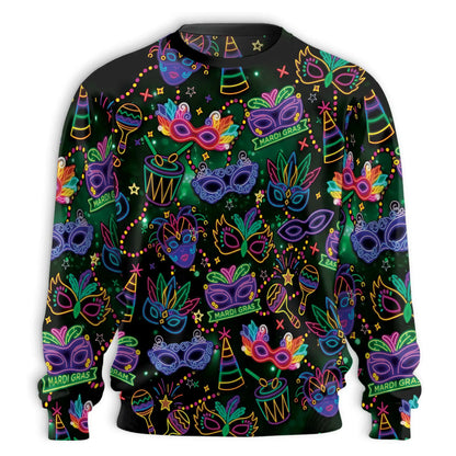 Funny Alligators Mardi Gras Sweatshirt – Colorful Graphic 3D All Over Print Design