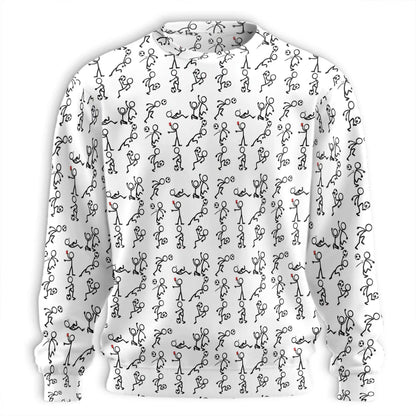 Stick Figures Playing Soccer Sweatshirt – Colorful Graphic 3D All Over Print Design