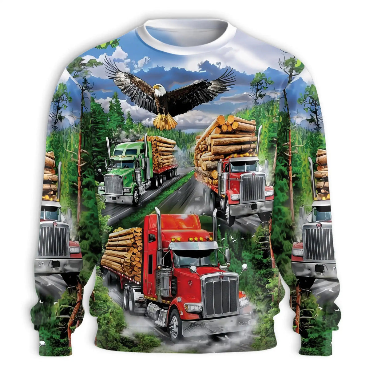 Truck Eagle Sweatshirt – Colorful Graphic 3D All Over Print Design
