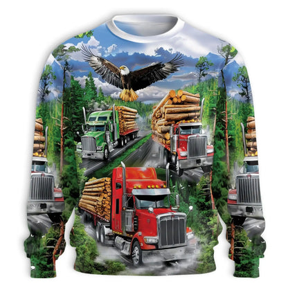 Truck Eagle Sweatshirt – Colorful Graphic 3D All Over Print Design