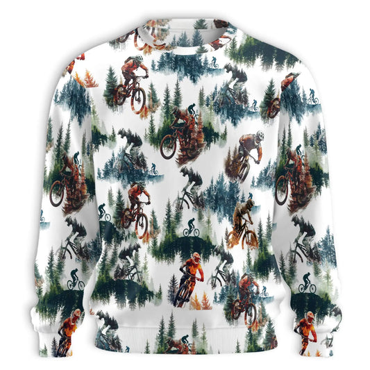 Mountain Biking Sweatshirt – Colorful Graphic 3D All Over Print Design