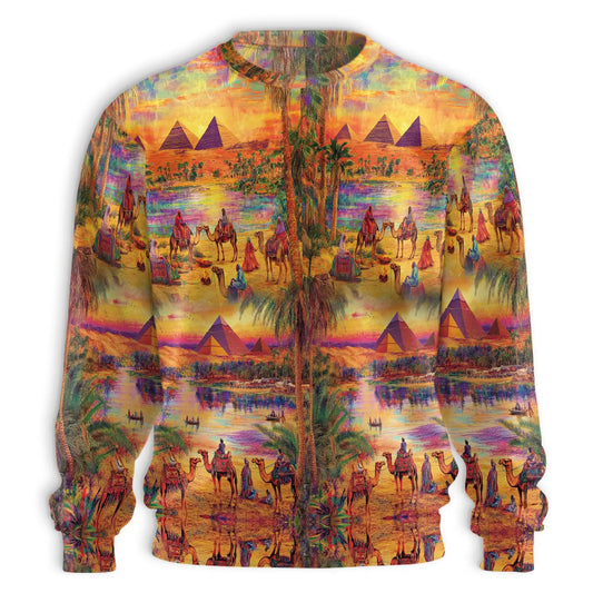 Oasis Relaxing Day Sweatshirt – Colorful Graphic 3D All Over Print Design