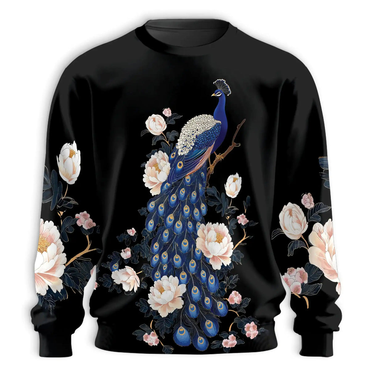 Peacock Peony Sweatshirt – Colorful Graphic 3D All Over Print Design