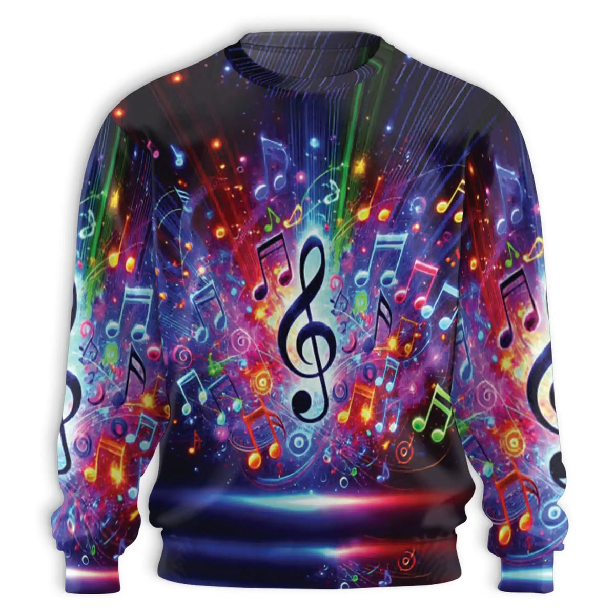 Colorful Music Notes Sweatshirt – Colorful Graphic 3D All Over Print Design