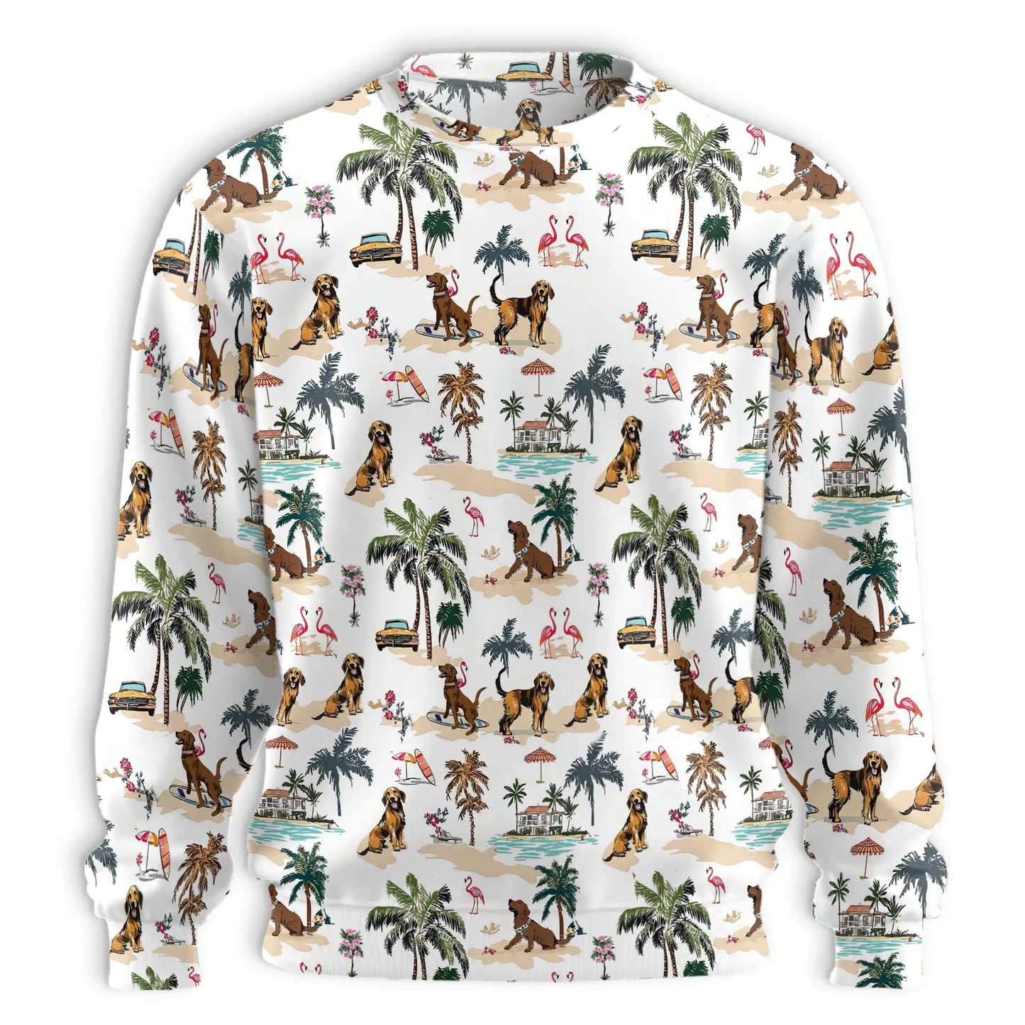 Chesapeake Bay Retriever Summer Beach Sweatshirt – Tropical 3D All Over Print Design