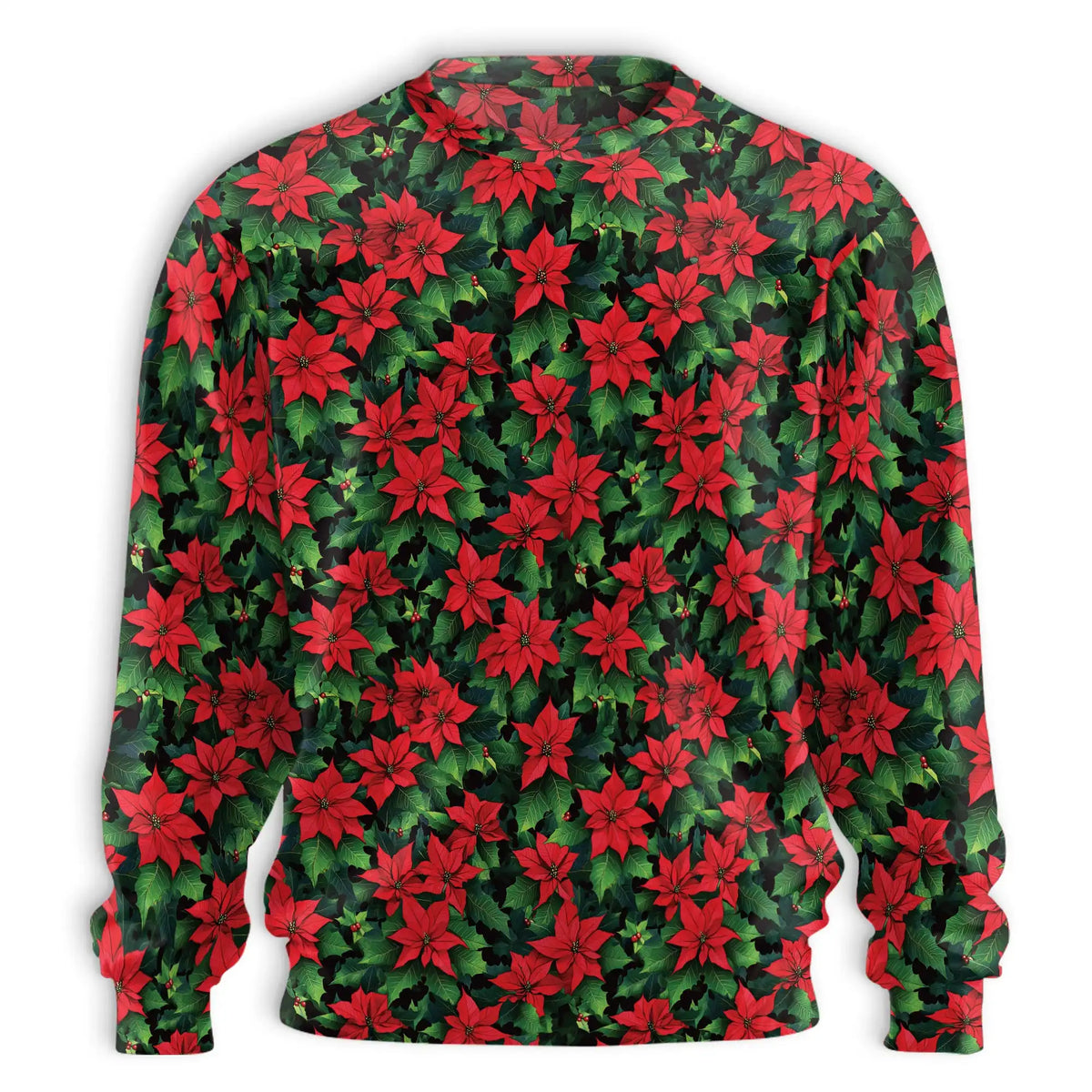 Poinsettia Pattern Sweatshirt – Christmas 3D All Over Print Design