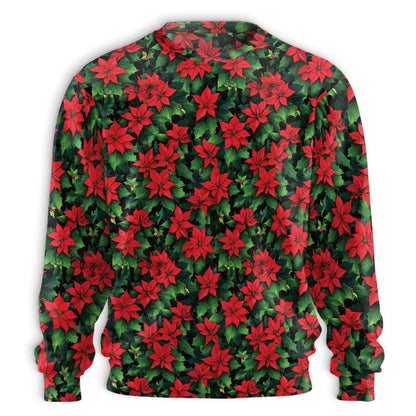 Poinsettia Pattern Sweatshirt – Christmas 3D All Over Print Design