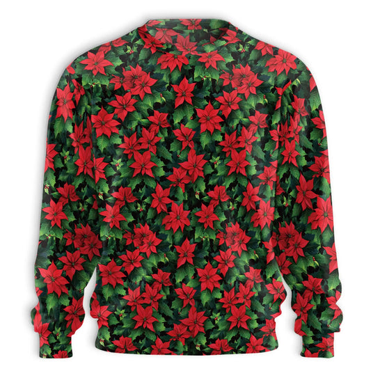 Poinsettia Pattern Sweatshirt – Christmas 3D All Over Print Design